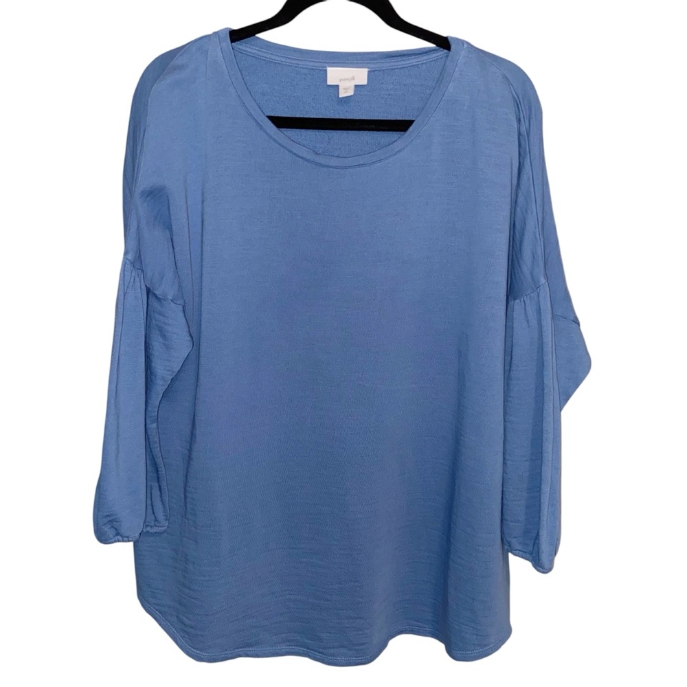 J Jill Pure Top Womens XL Tall Blue Shirt Terry Cloth Lined Casual Comfy Relaxed